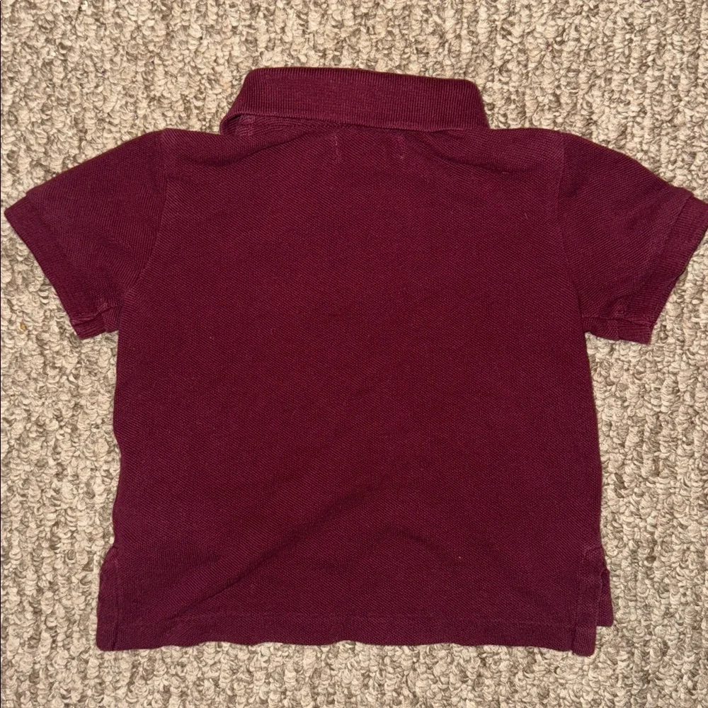 Ralph Lauren Maroon Teddy Bear Polo Oxford Tee Size 12m